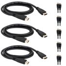 Kit 3 Cabos HDMI CH 2030 Intelbras Versão 2.0 3 Metros 4K 60Hz Conectores Banhados a Ouro
