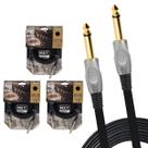 Kit 3 Cabos P10 Mono Blindado Banhado A Ouro Mxt Pro 5 Metros
