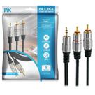 Kit 3 cabos p2st+2rca 2m - cabo p2 estereo x 2 rca macho - pix