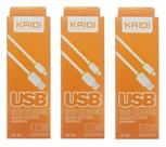 Kit 3 Cabos usb para carregador de celular - Kaidi