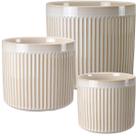 Kit 3 cachepô decorativo vaso home&co cerâmica bege