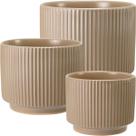 Kit 3 cachepô decorativo vaso home&co cerâmica cinza
