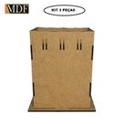 Kit 3 Cachepot Borda Ondulada Passa Fita G 12x12x15 Laser Mdf Madeira