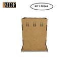 Kit 3 Cachepot Borda Ondulada Passa Fita M 10x10x12 Laser Mdf Madeira