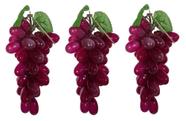 Kit 3 cachos de uvas artificiais, 17 cm/decoração/arranjos/parreira/videira Kit 3 cachos de uvas artificiais, 17 cm/decoração/arranjos/parreira/videira