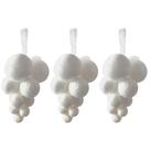 Kit 3 Cachos de Uvas Enfeites Natalino Branco de Pendurar
