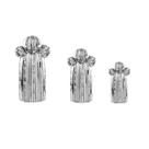 Kit 3 Cactos Decorativos Prata Cerâmica 7195