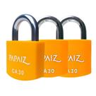 Kit 3 Cadeados PAPAIZ em Alumínio de 30mm CA30 - Laranja
