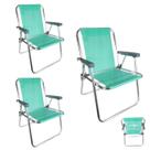 Kit 3 Cadeira de Praia Alta Alumínio Lazy Sannet Verde Mormaii - 023568 Belfix