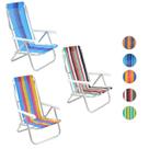 Kit 3 Cadeira De Praia Reclinável 8 Posições Alumínio Camping Piscina Sortidas - 25100 Belfix Kit 3 Cadeira De Praia Reclinável 8 Posições Alumínio Camping Piscina Sortidas - 25100 Belfix