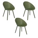 Kit 3 Cadeiras Área Externa de PP Marina com Base Desmontável Verde G56 - Gran Belo Kit 3 Cadeiras Área Externa de PP Marina com Base Desmontável Verde G56 - Gran Belo