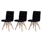 Kit 3 Cadeiras Charles Eames Gomos Amarela