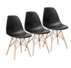Kit 3 Cadeiras Charles Eames Wood Design Eiffel Preto Kit 3 Cadeiras Charles Eames Wood Design Eiffel Preto