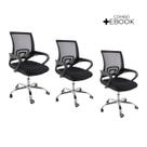 Kit 3 Cadeiras de Escritório Begonia Tela Mesh Ergonômico com Ebook Kit 3 Cadeiras de Escritório Begonia Tela Mesh Ergonômico com Ebook