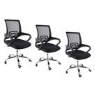 Kit 3 Cadeiras de Escritório Begonia Tela Mesh Ergonômico