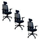 Kit 3 Cadeiras De Escritório Oficial Comfort Max Nr17 Kit 3 Cadeiras De Escritório Oficial Comfort Max Nr17