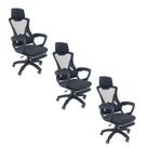 Kit 3 Cadeiras de Escritório Presidente Executiva Oficial Supreme Preto Kit 3 Cadeiras de Escritório Presidente Executiva Oficial Supreme Preto
