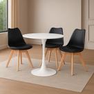 Kit 3 Cadeiras De Jantar Empório Tiffany Saarinen Base Wood