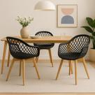 Kit 3 Cadeiras de jantar Empório Tiffany Web Pé Wood