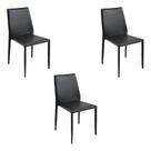 Kit 3 Cadeiras Decorativas Sala e Cozinha Karma PVC Preta G56 - Gran Belo