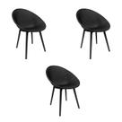 Kit 3 Cadeiras Drops Preto