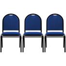 Kit 3 Cadeiras Hoteleiras Auditório Empilhável Linho M23 Azul - Mpozenato Kit 3 Cadeiras Hoteleiras Auditório Empilhável Linho M23 Azul - Mpozenato