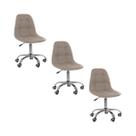 Kit 3 Cadeiras Office Eiffel Botonê Ajustável Oficial -