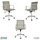Kit 3 Cadeiras Office Sevilha Baixa Telinha Base Giratória Várias Cores - Rivatti