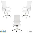 Kit 3 Cadeiras Office Sevilha PU Alta Várias Cores - Rivatti