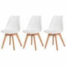 Kit 3 Cadeiras para Sala de Jantar com Base de Madeira Saarinen Branca