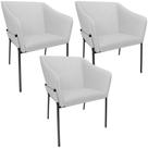 Kit 3 Cadeiras Para Sala de Jantar Estar Living Olívia L02 Linho Cinza - Lyam Decor Kit 3 Cadeiras Para Sala de Jantar Estar Living Olívia L02 Linho Cinza - Lyam Decor