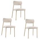 Kit 3 Cadeiras para Sala de Jantar Tecido Linho Design Aço Carbono Lavinia Kit 3 Cadeiras para Sala de Jantar Tecido Linho Design Aço Carbono Lavinia