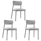 Kit 3 Cadeiras para Sala de Jantar Tecido Linho Design Aço Carbono Lavinia Kit 3 Cadeiras para Sala de Jantar Tecido Linho Design Aço Carbono Lavinia