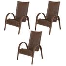 Kit 3 Cadeiras Paris Area externa, Jardim Junco Bronze