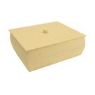 Kit 3 Caixa Abaulada Retangular Com 4 Divisorias e Com Pé 21x17x7,5 Mdf Madeira