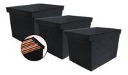 Kit 3 Caixa Arquivo Multiuso Larga Pasta Suspensa Dello Preto Kit 3 Caixa Arquivo Multiuso Larga Pasta Suspensa Dello Preto