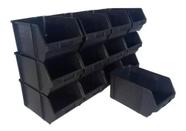 Kit 3 Caixa Box Gaveteiro Industrial Bin Preta n5 12X15X23CM