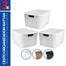 Kit 3 Caixa Cesto Organizadora c/ Tampa Banheiro 7L 29x19 Kit 3 Caixa Cesto Organizadora c/ Tampa Banheiro 7L 29x19