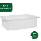 Kit 3 Caixa Frigorifica Empilhar Multiuso Pro 45l