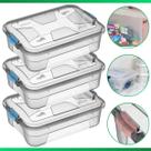 Kit 3 Caixa Organizadora Container 10 Litros C/ Tampa e Trava