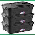 Kit 3 Caixa Organizadora Container 28 Litros C/ Tampa e Trava