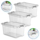 Kit 3 Caixa Organizadora Container 35 Litros Transparente