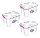 Kit 3 Caixa Organizadora Empilhável 12l Com Tampa