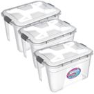 Kit 3 Caixa Organizadora Multiuso 12L Transparente C/ Travas Kit 3 Caixa Organizadora Multiuso 12L Transparente C/ Travas
