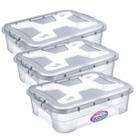Kit 3 Caixa Organizadora Multiuso 28L Transparente C/ Travas