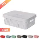 Kit 3 Caixa Organizadora Trama Rattan 11L Usual Utilid.