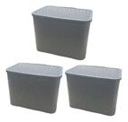 Kit 3 Caixa Rattan 25l Cesto Organizador C/ Tampa Premium