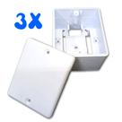 Kit 3 Caixa Sobrepor Sistema X com Placa Cega p/ Cftv Balun Passagem Câmera