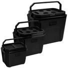 Kit 3 Caixa Térmica Cooler 6, 15 e 34 L Portátil Resistente Conservador Térmico Praia Porta Copos e Celular -