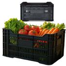 Kit 3 Caixas 57 litros Vazada Plástica Preta Empilhável Frutas Verduras Hortifruti